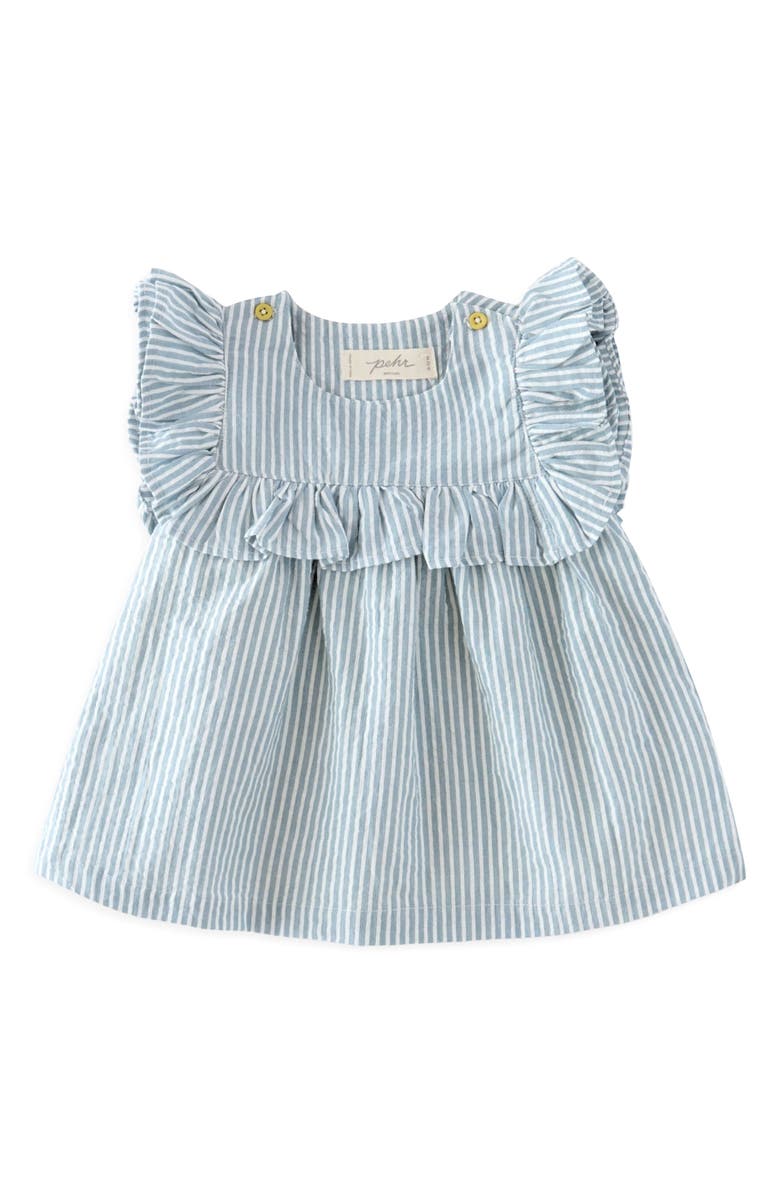 Pehr Kids' Ruffle Organic Cotton Seersucker Dress, Main, color,