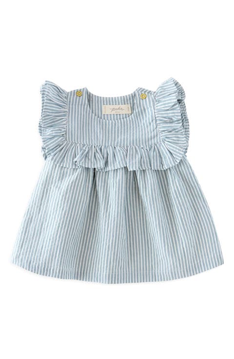 Organic Ruffle Edge Seersucker Dress
