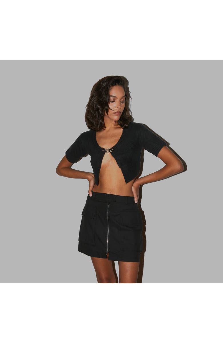 Blvck Paris Blvck Zipped Skirt, Alternate, color, Black