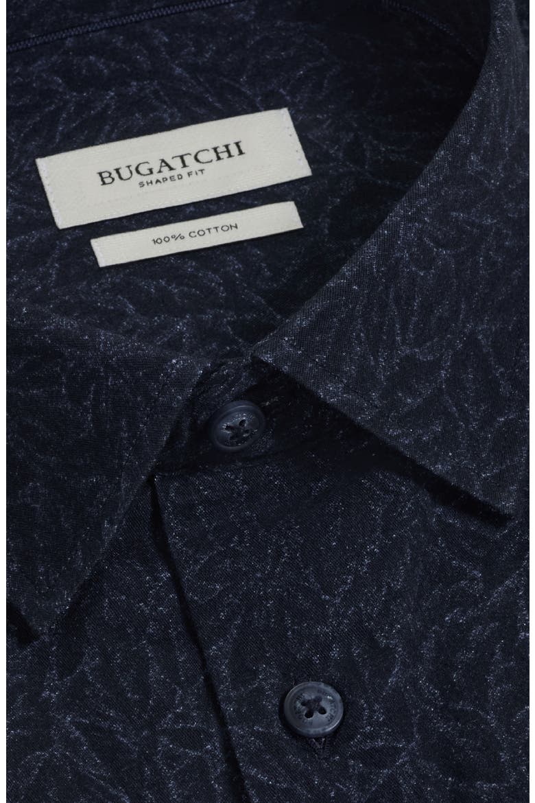 Julian Jacquard Long Sleeve Cotton Button-Up Shirt, Alternate, color, NAVY
