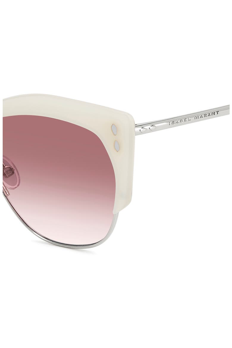 58mm Gradient Cat Eye Sunglasses, Alternate, color, PEARLED WHITE