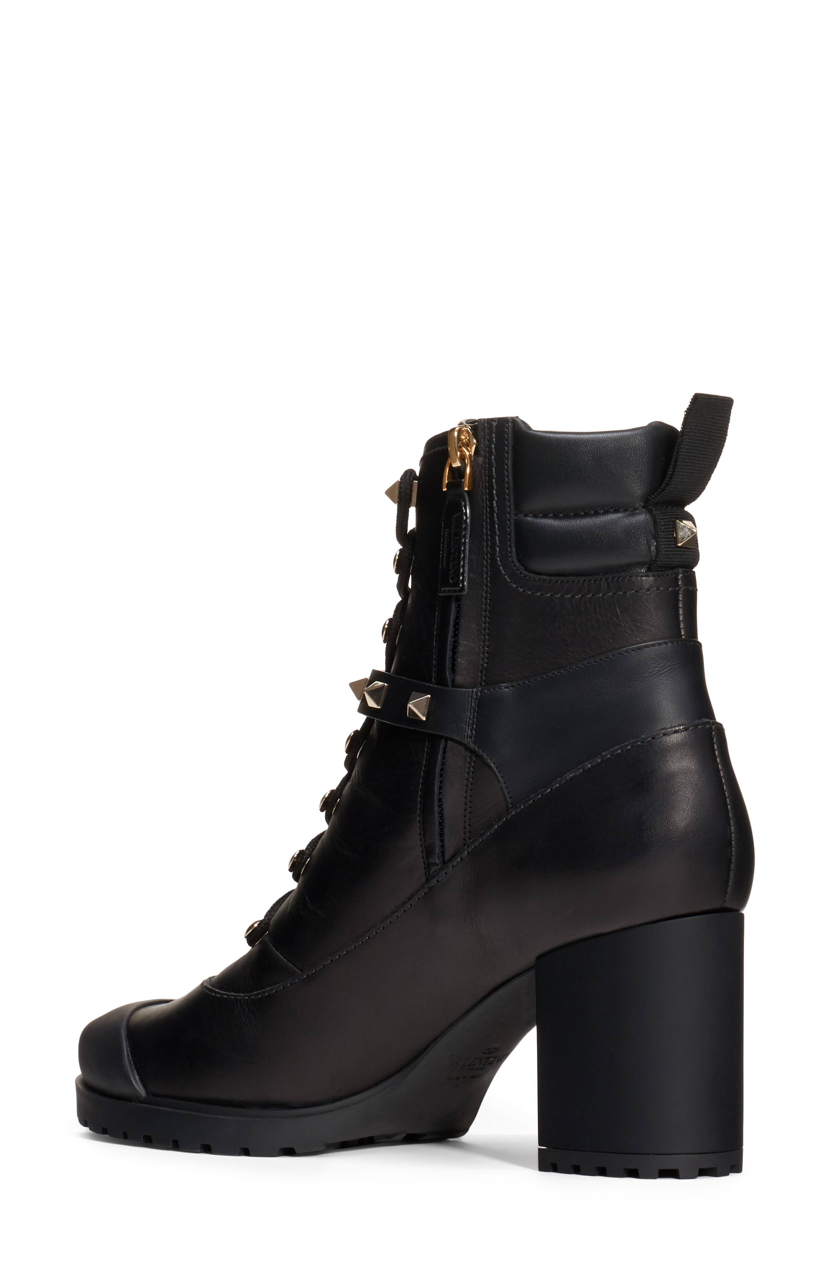 Valentino Garavani Rockstud Lace-Up Boot, Alternate, color, 