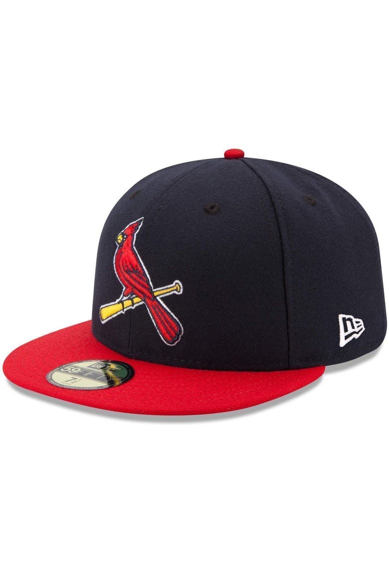 Men's New Era Navy/Red St. Louis Cardinals Alternate 2 Authentic Collection On-Field 59FIFTY Fitted Hat, Main, color, NAVY