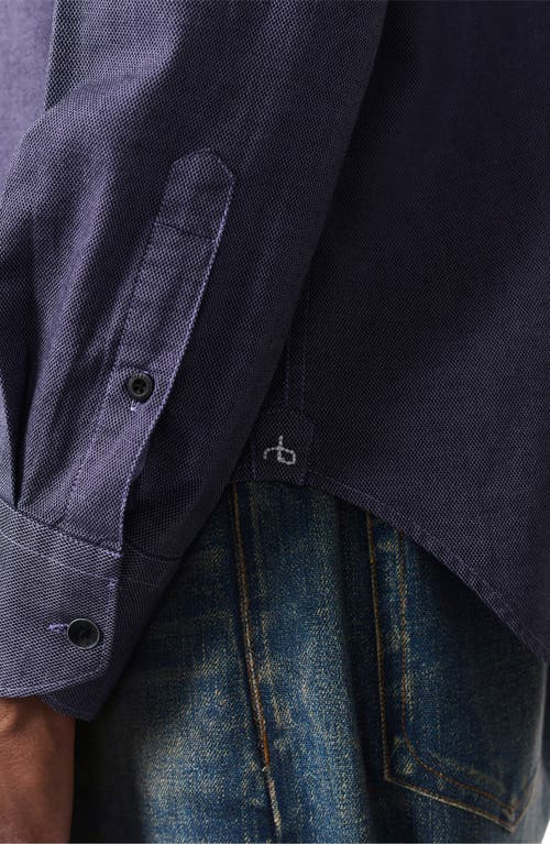 Rag & Bone Tomlin Stretch Dobby Button Front Shirt In Heron Blue