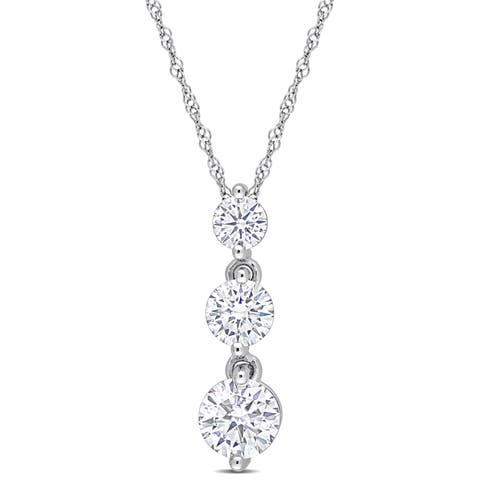 Moissanite Graduated 3-Stone Necklace