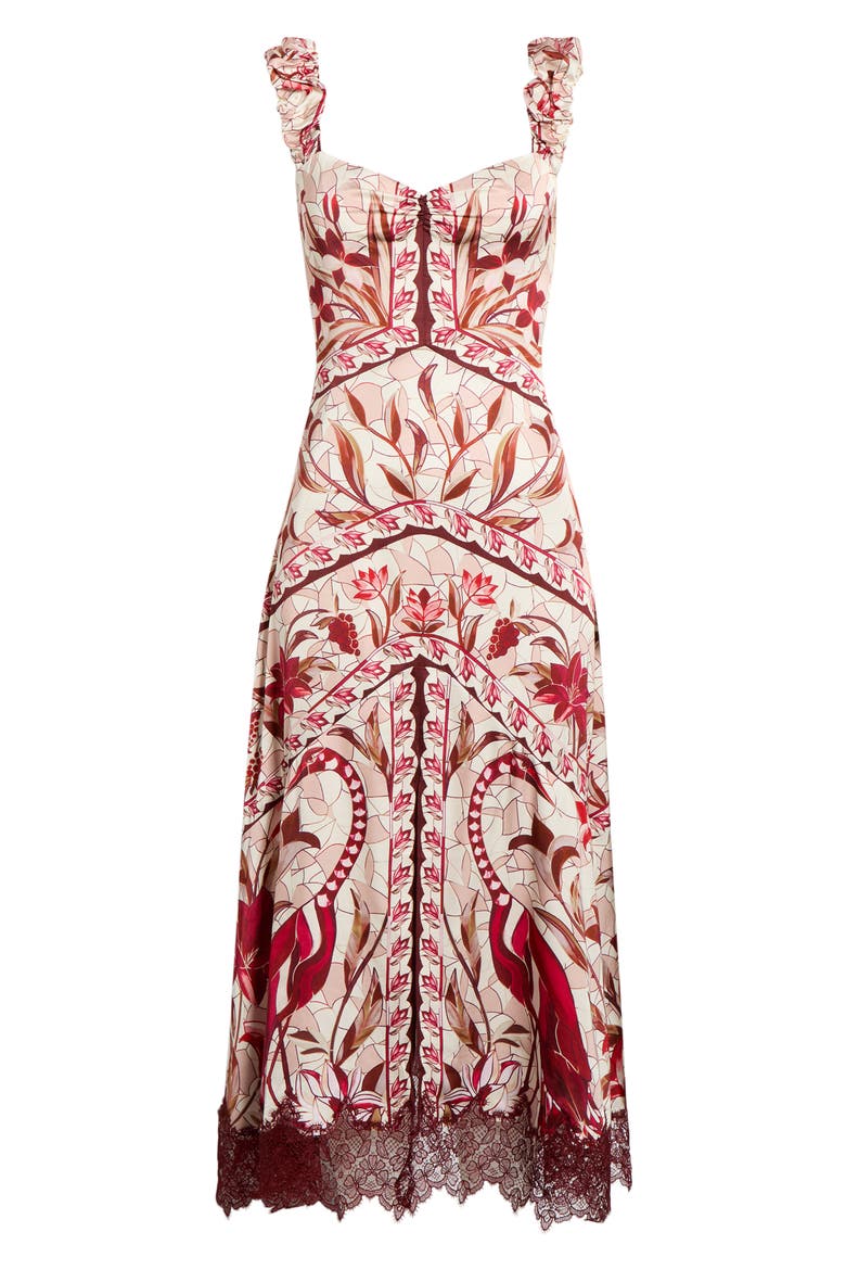 Stained Glass Lace Trim Maxi Dress, Alternate, color, STAINED GLASS RED