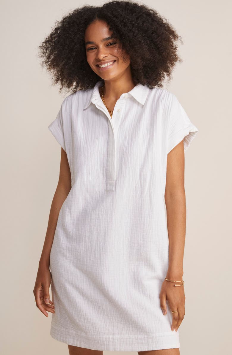 vineyard vines Margo Cotton Gauze Shirtdress, Alternate, color, White Cap