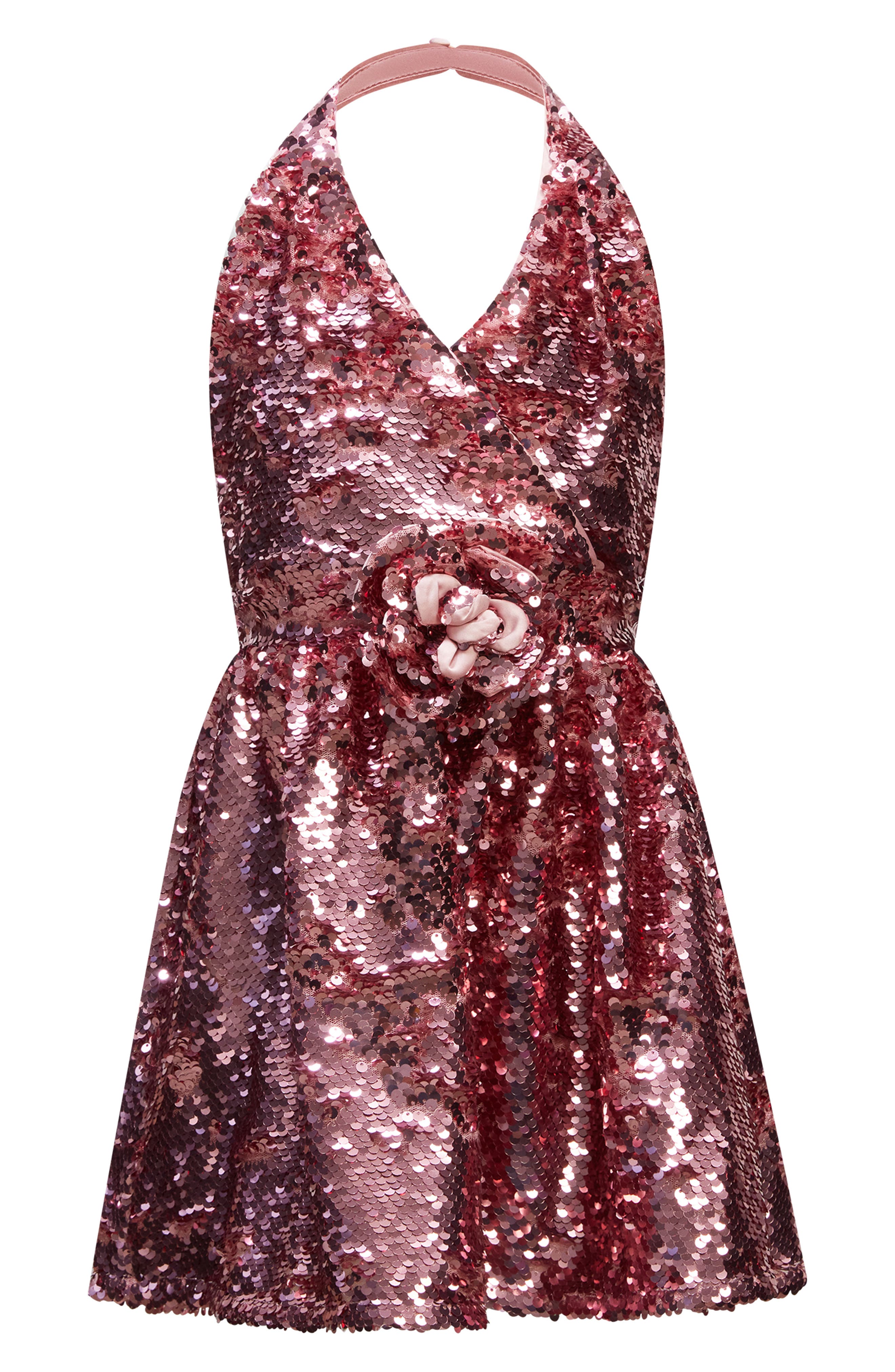 Bardot Junior Kids' Azalea Sequin Halter Party Dress