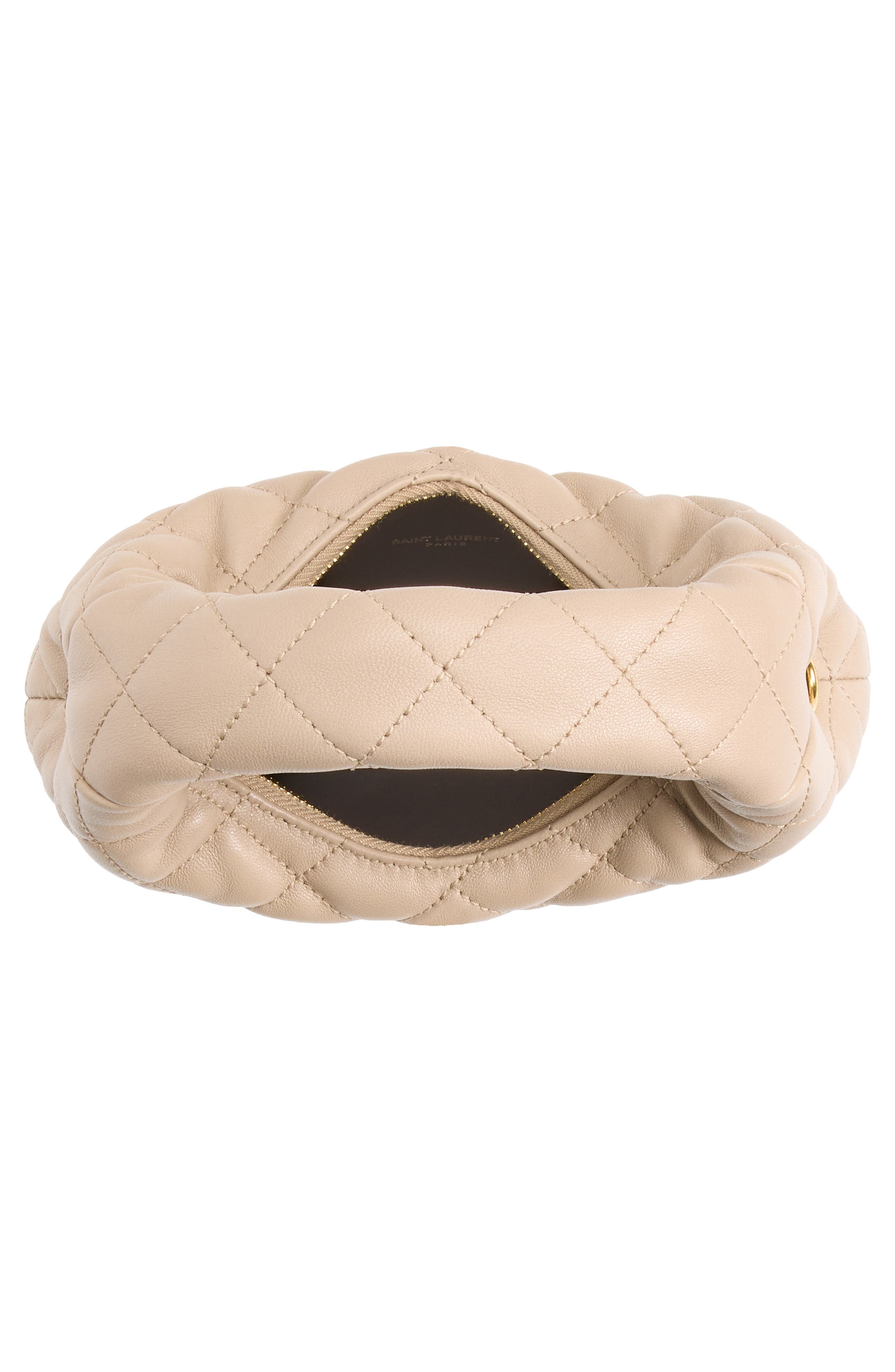 Icarino Mini Quilted Nappa Leather Crossbody Bag, Alternate, color, DARK BEIGE