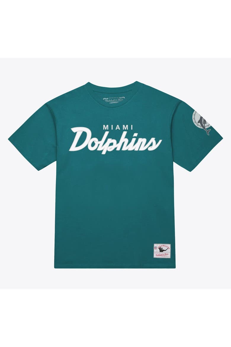 Men's Mitchell & Ness Aqua Miami Dolphins Head Coach Classic T-Shirt, Main, color, Aqua