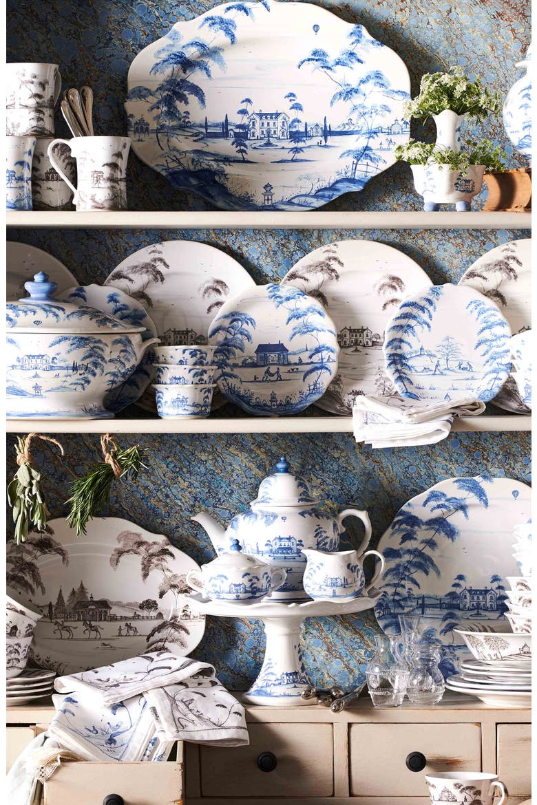 Country Estate Sugar Bowl with Lid, Alternate, color, DELFT BLUE