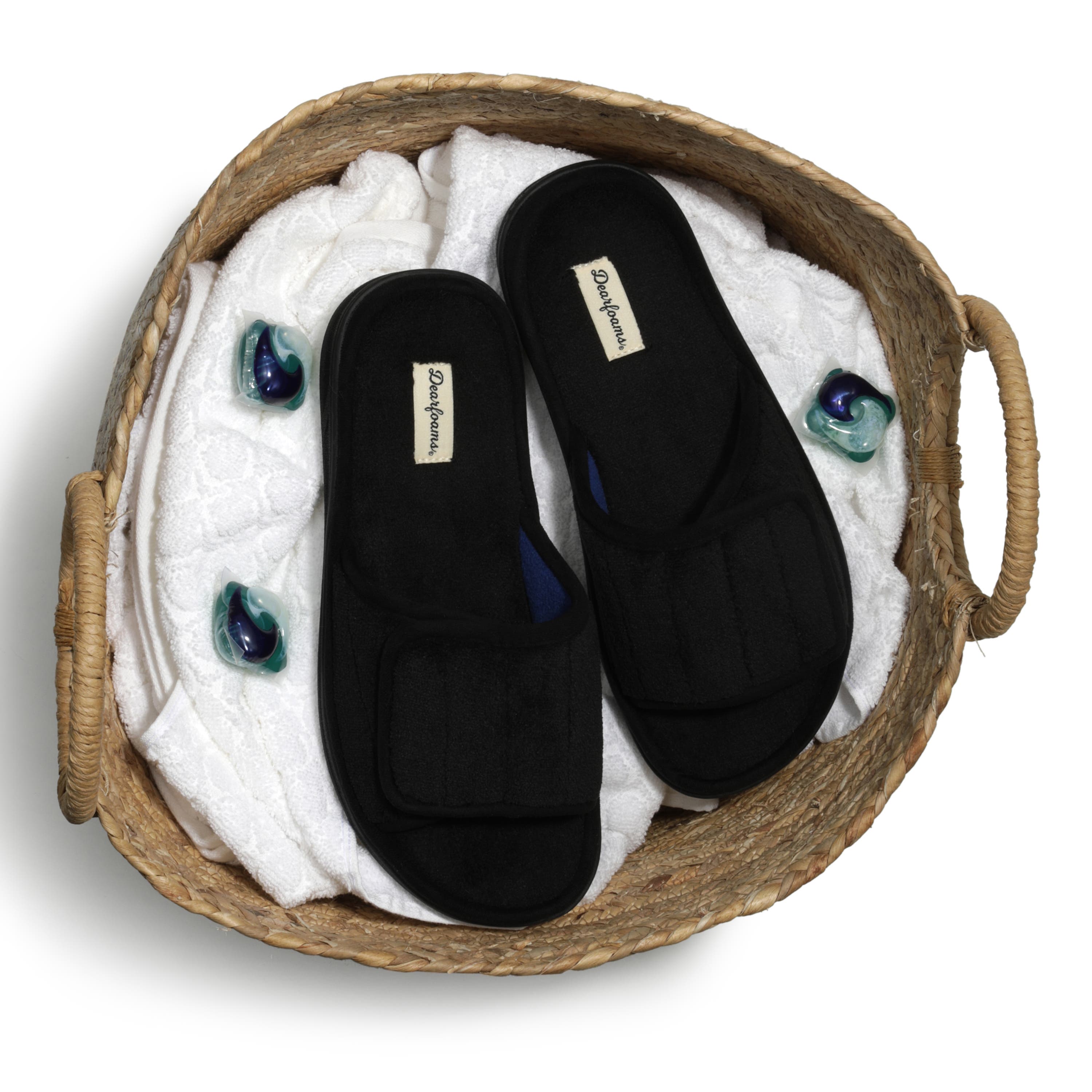 DEARFOAMS Collin Terry Adjustable Shower Slide Slipper, Alternate, color, Black