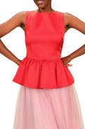 Isaac Mizrahi New York Satin Peplum Top