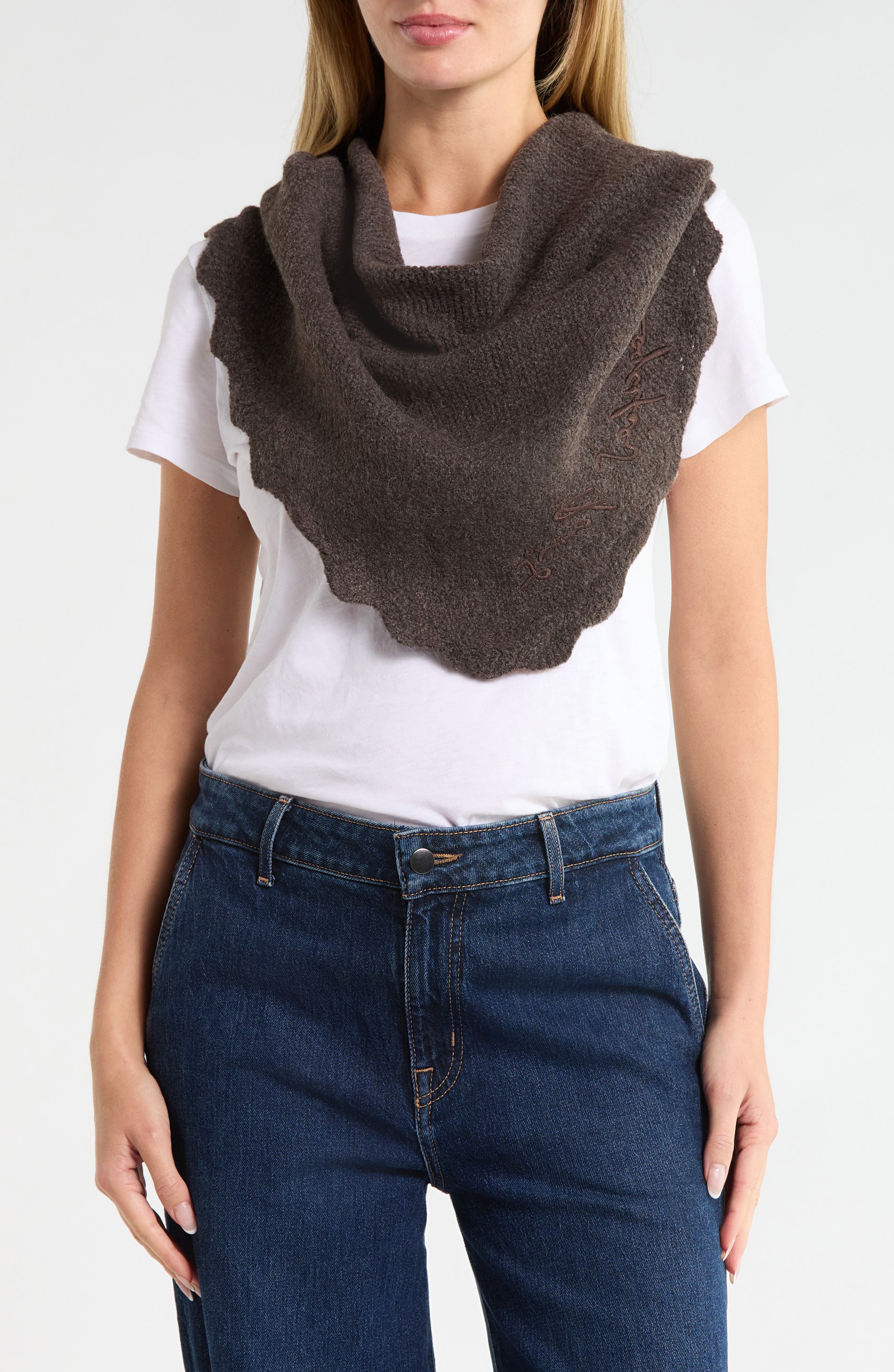 Scalloped Edge Triangle Scarf