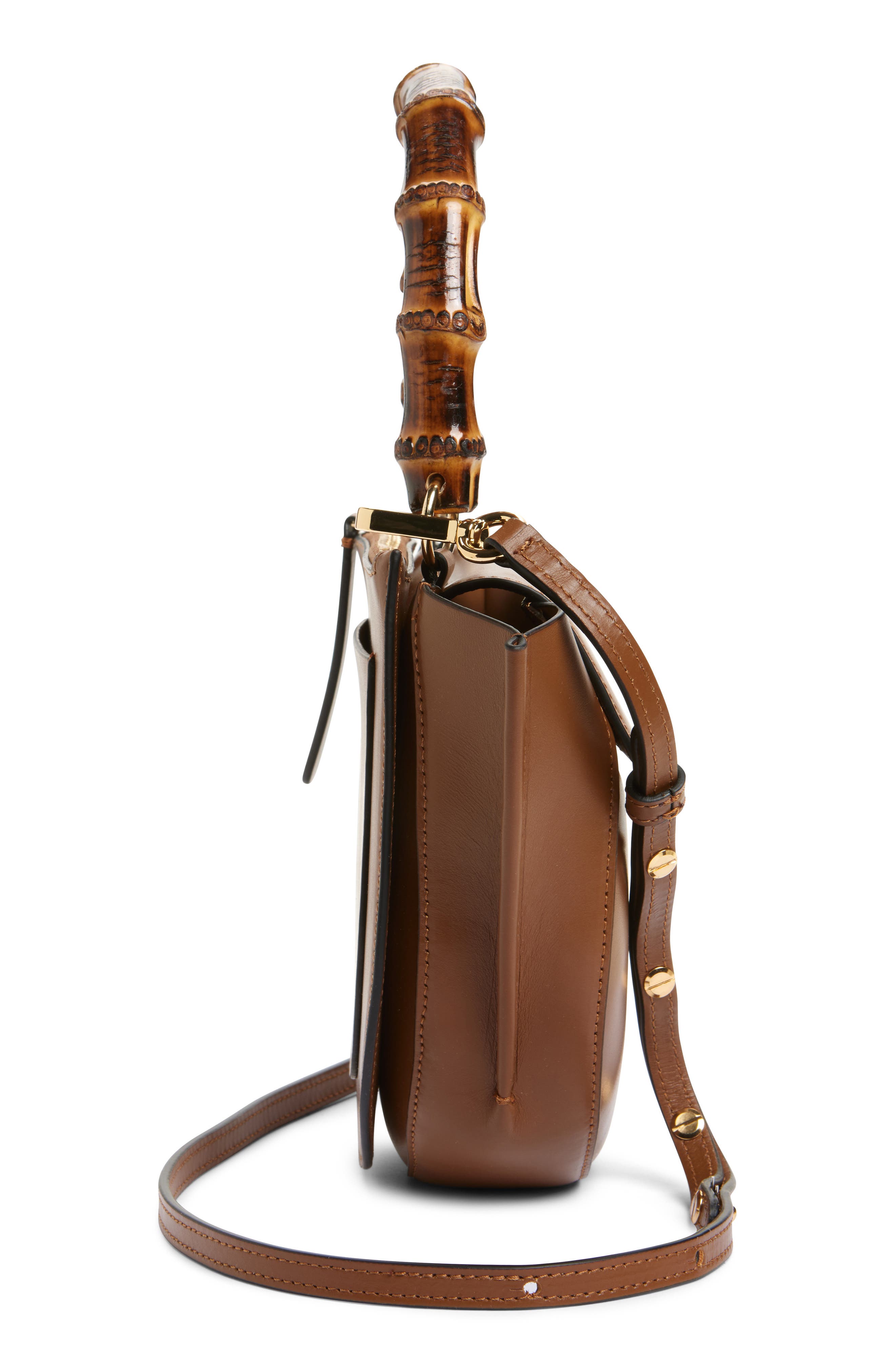 Wandler Mini Hortensia Leather Handbags, Alternate, color, Saddle / Bamboo 1752