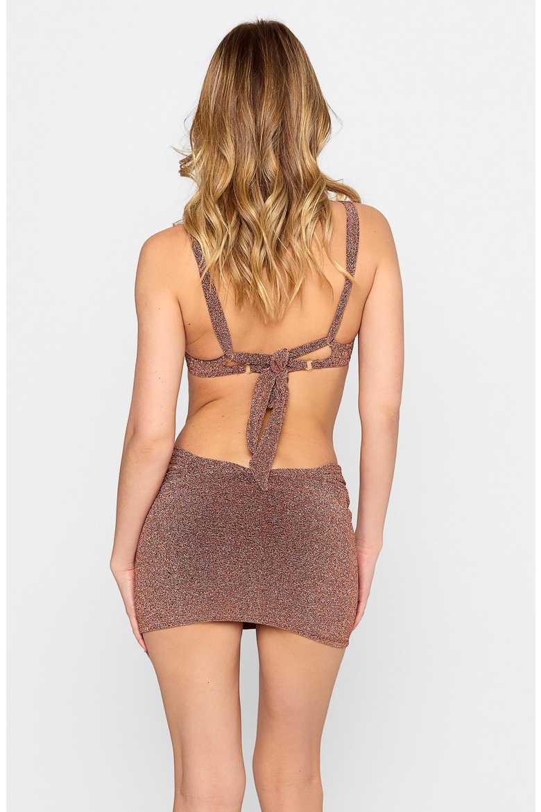 Casey Mini Skirt, Alternate, color, Brown Glitter
