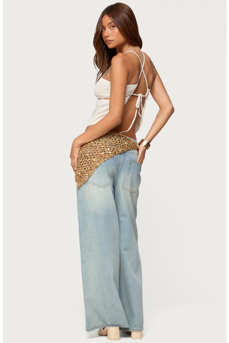 Ebba Cutout Chiffon Top, Alternate, color, CREAM