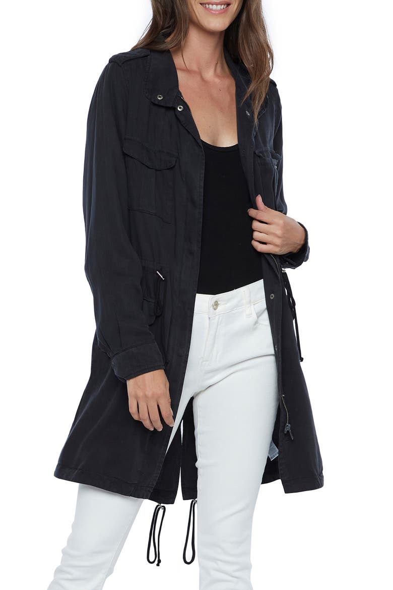Road Trim Split Hem Zip-Up Jacket, Main, color, VINTAGE BLACK