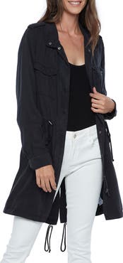 Wash Lab Denim Road Trim Split Hem Zip-Up Jacket