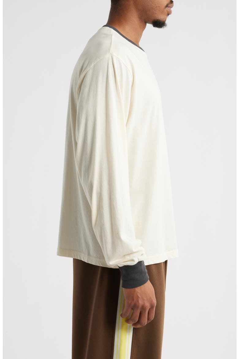 Trophy Long Sleeve Organic Cotton Ringer T-Shirt, Alternate, color, FIELD WHITE