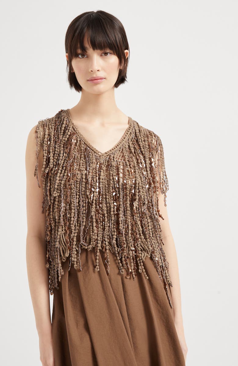 Brunello Cucinelli Dazzling Cascades top, Alternate, color, 