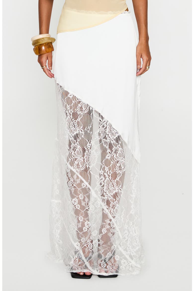 Castelli Lace Maxi Skirt, Main, color, WHITE