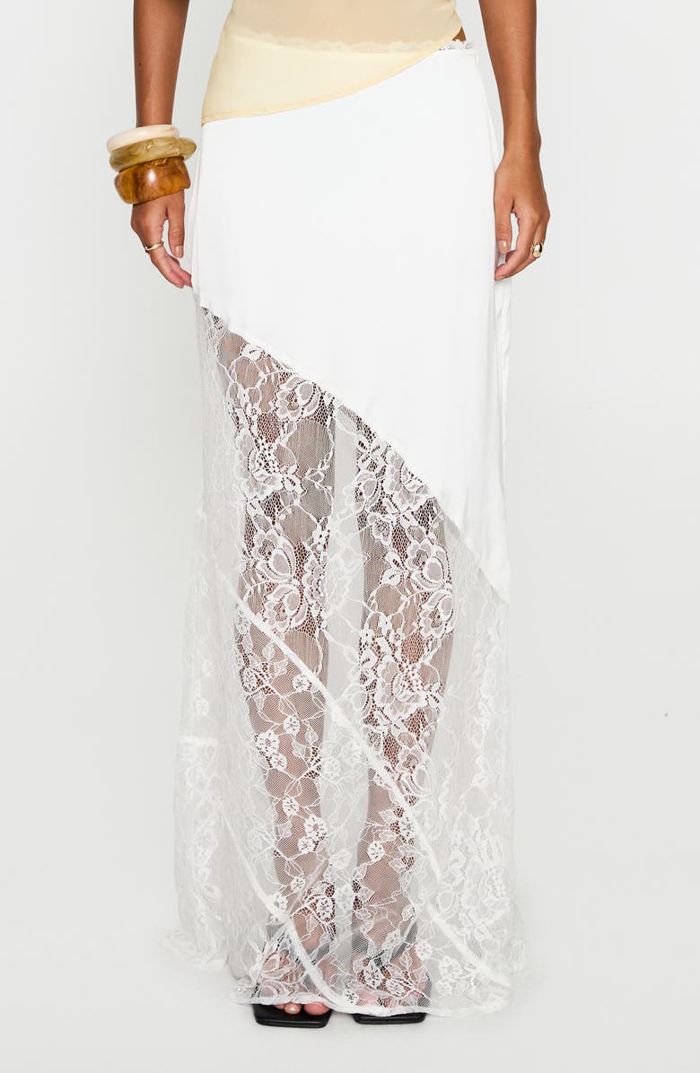 Princess Polly Castelli Lace Maxi Skirt, Main, color, White
