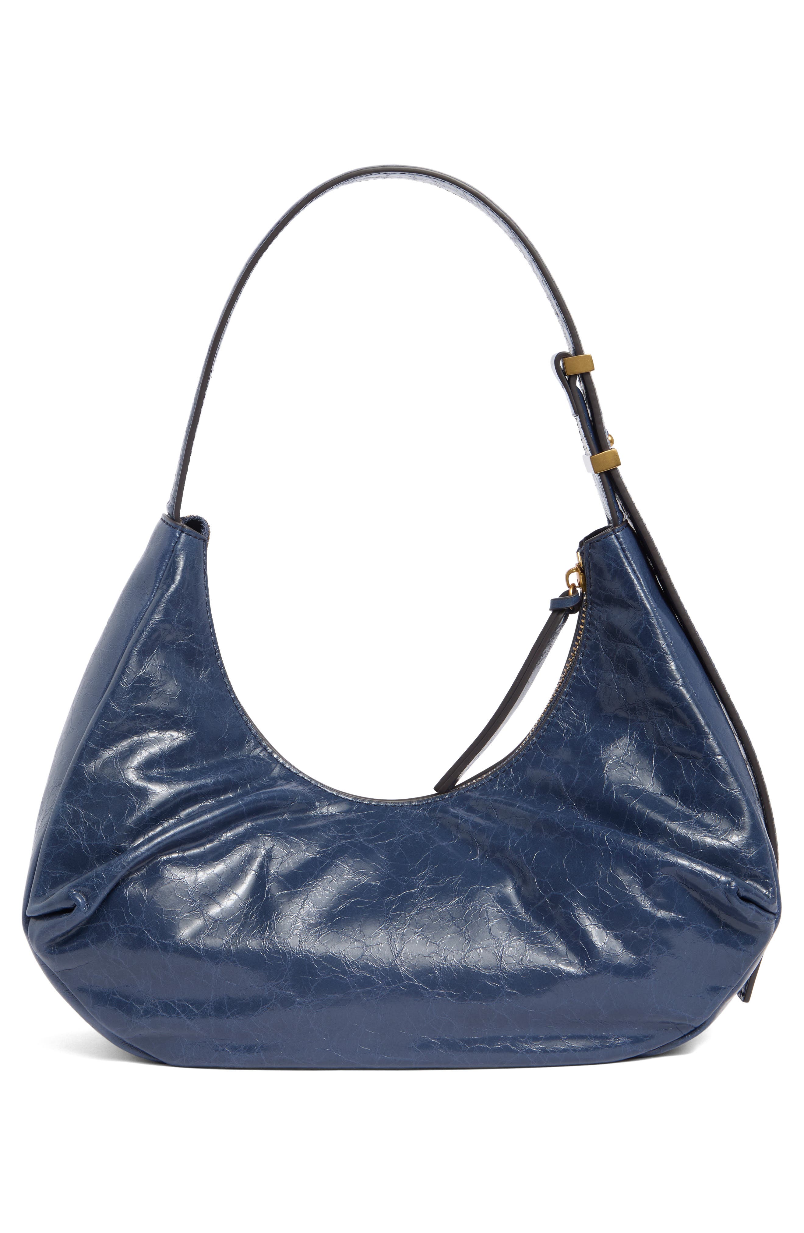 Hudson Leather Hobo Bag, Alternate, color, BLUE