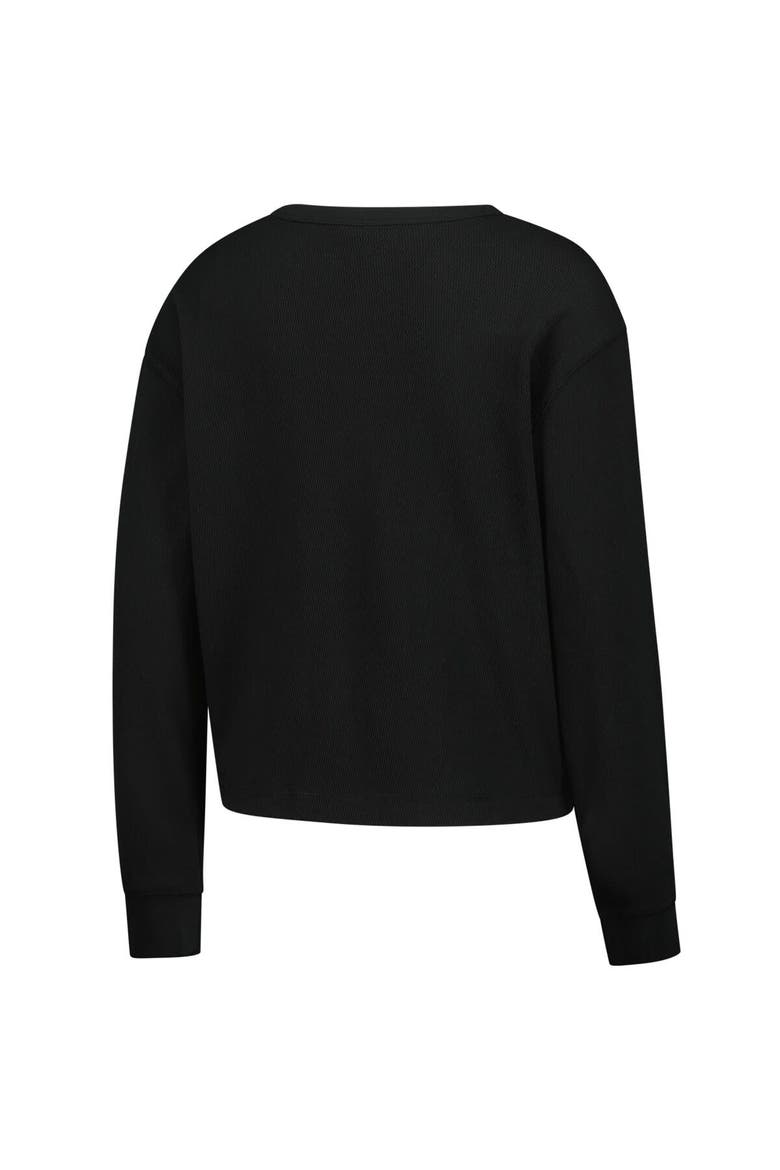 Women's New Era Black Indianapolis Colts Sport Night Thermal Long Sleeve Cropped T-Shirt, Alternate, color, Black