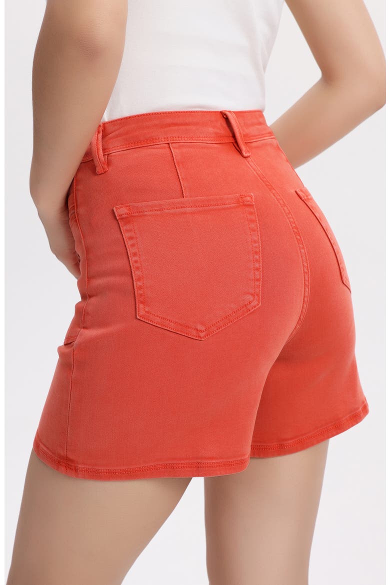 Elowen Welt Pocket High Waist Denim Shorts, Alternate, color, SUGAR CORAL