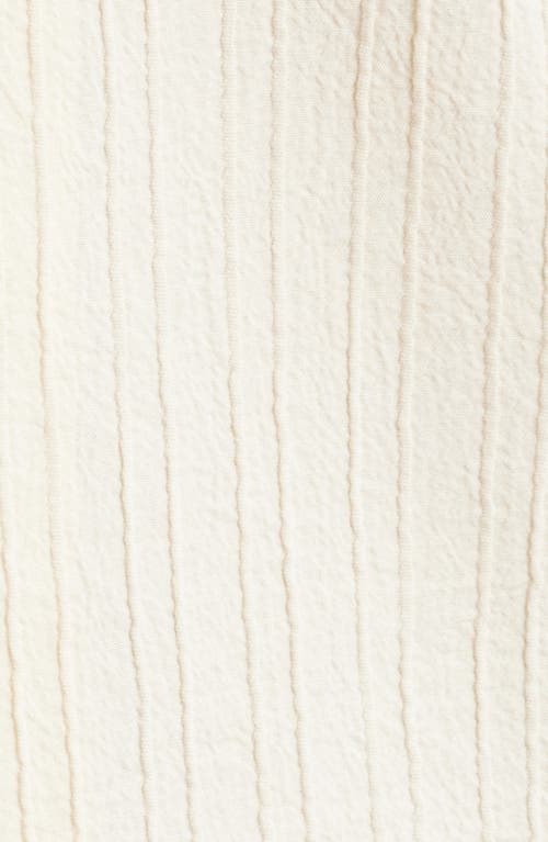 Rails Ohana Short Sleeve Stretch Cotton Plissé Button-up Shirt In Cream