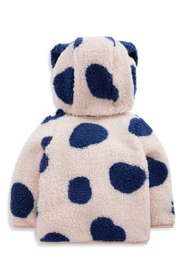 Kids' Polka Dot High Pile Fleece Jacket, Alternate, color, NAVY & IVORY DOG