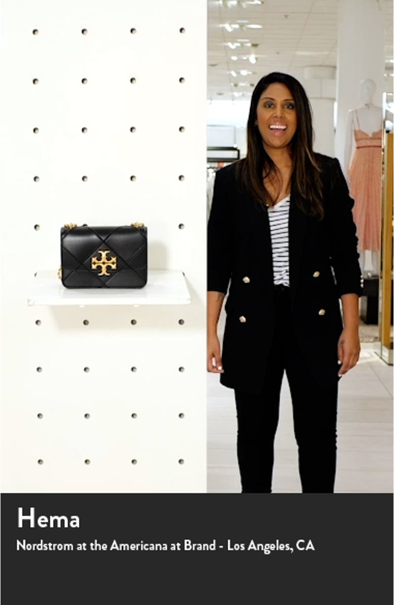 Eleanor Diamond Panel Leather Flap Bag, sales video thumbnail