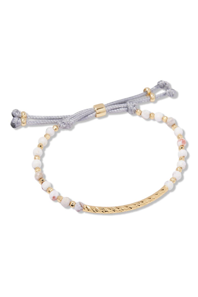 Savannah Howlite Beaded Slider Bracelet, Alternate, color, GOLD