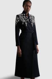 Karen Millen Tailored Wool Double Breasted Midi Coat