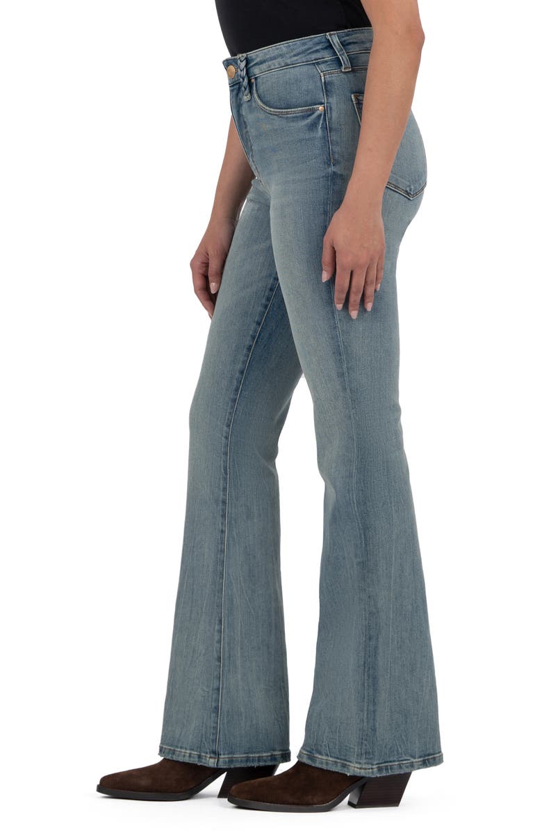 KUT from the Kloth Ana High Waist Raw Hem Ankle Kick Flare Jeans, Alternate, color, Confidence