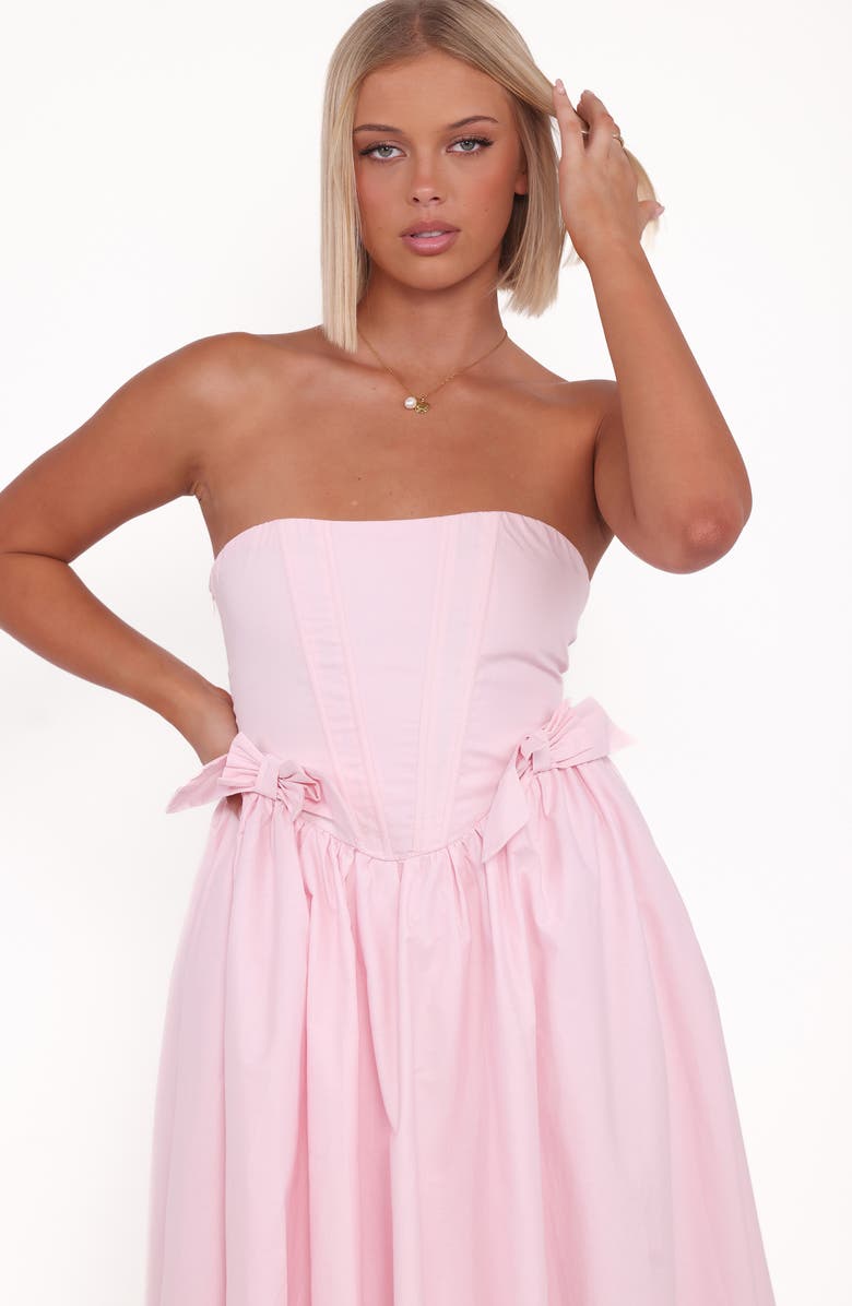 Petal & Pup Seren Strapless Midi Dress, Alternate, color, Pink