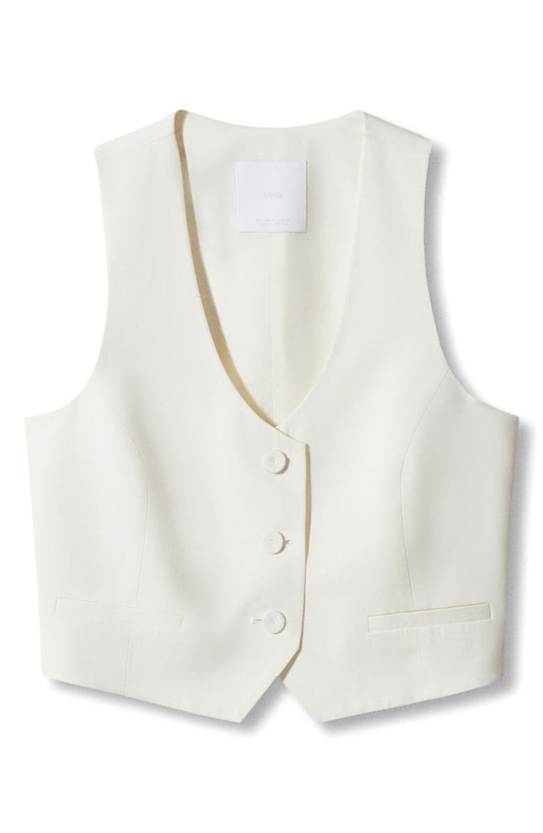 MANGO Crop Vest, Alternate, color, White