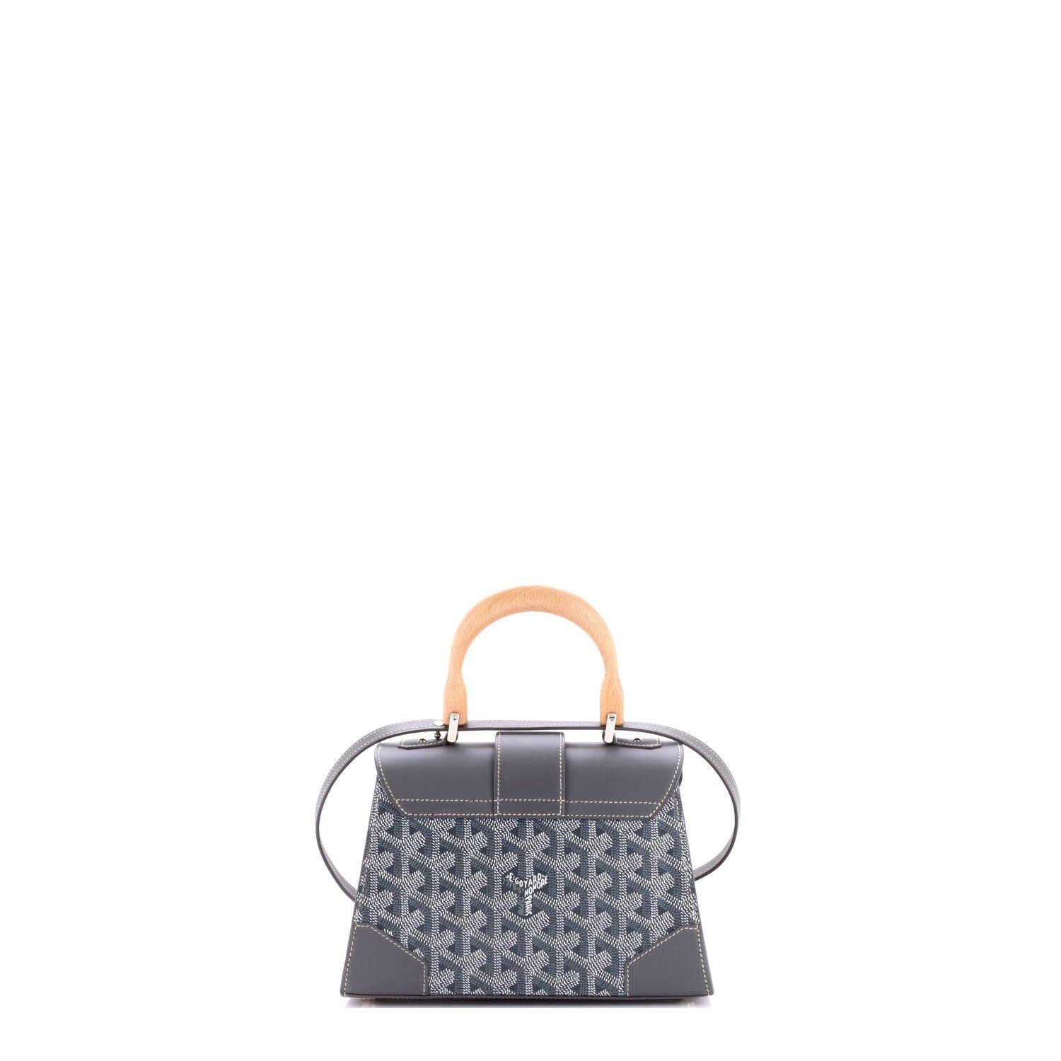 Structured Saigon Top Handle Bag Coated Canvas with Leather Mini, Alternate, color, Gray