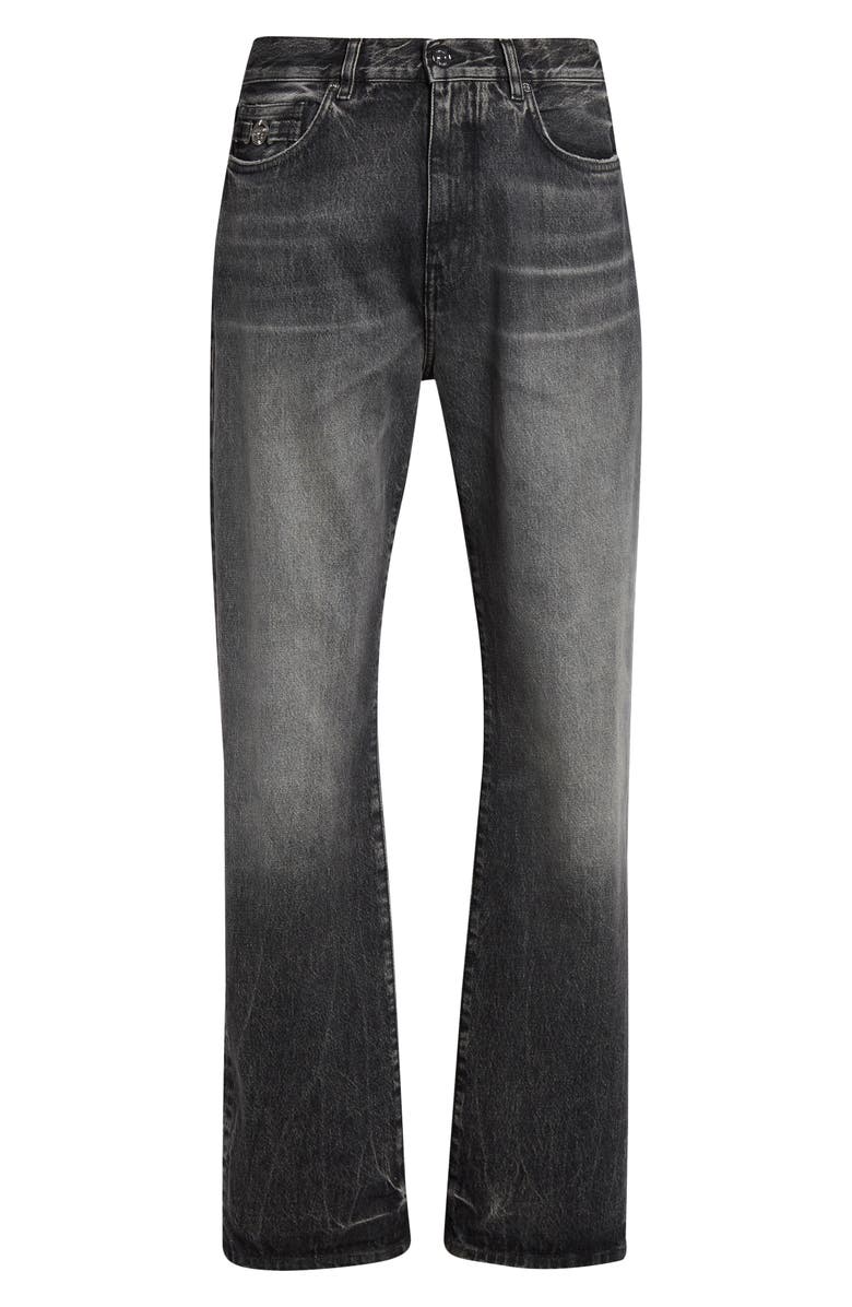 Versace Loose Fit Stonewash Denim Jeans, Main, color, Medium Grey
