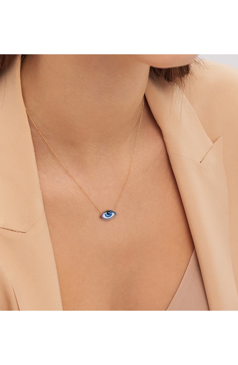 LITO Petit Bleu Diamond & Sapphire Necklace, Alternate, color, Blue