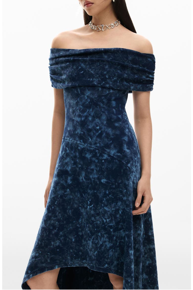 Off the Shoulder High-Low Dress, Alternate, color, BLUE