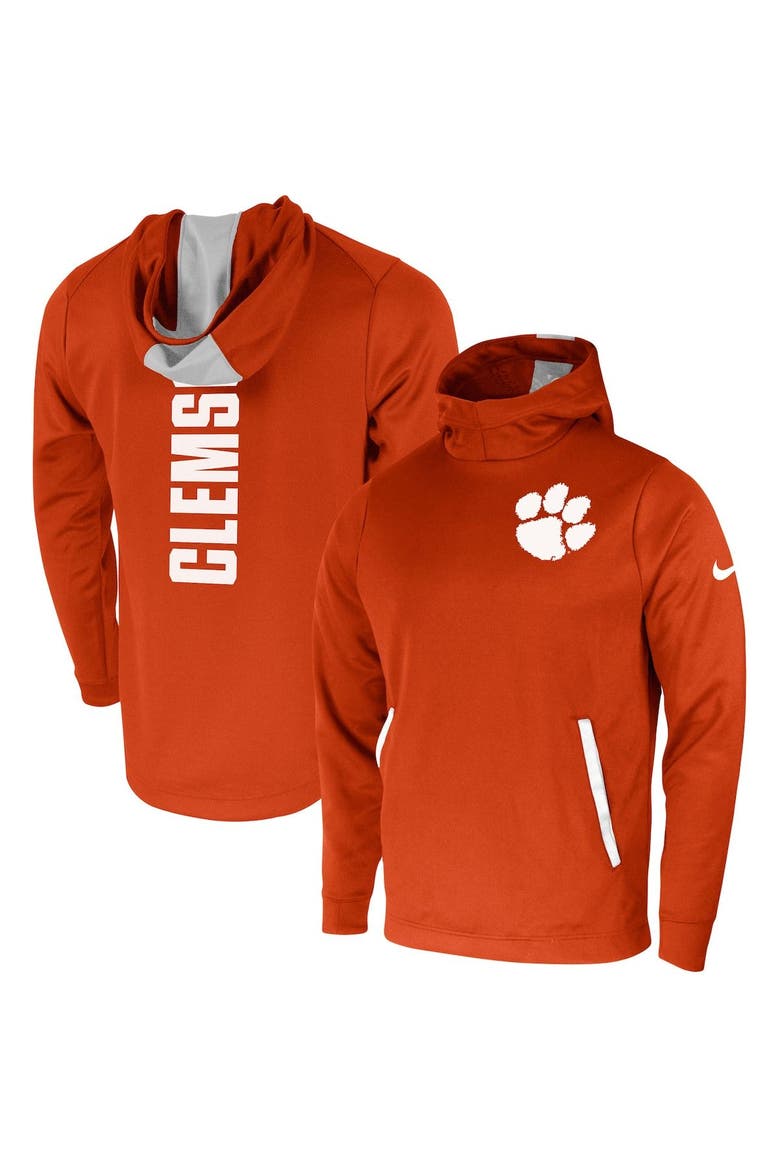 Men's Nike Orange Clemson Tigers 2-Hit Performance Pullover Hoodie, Main, color, Orange
