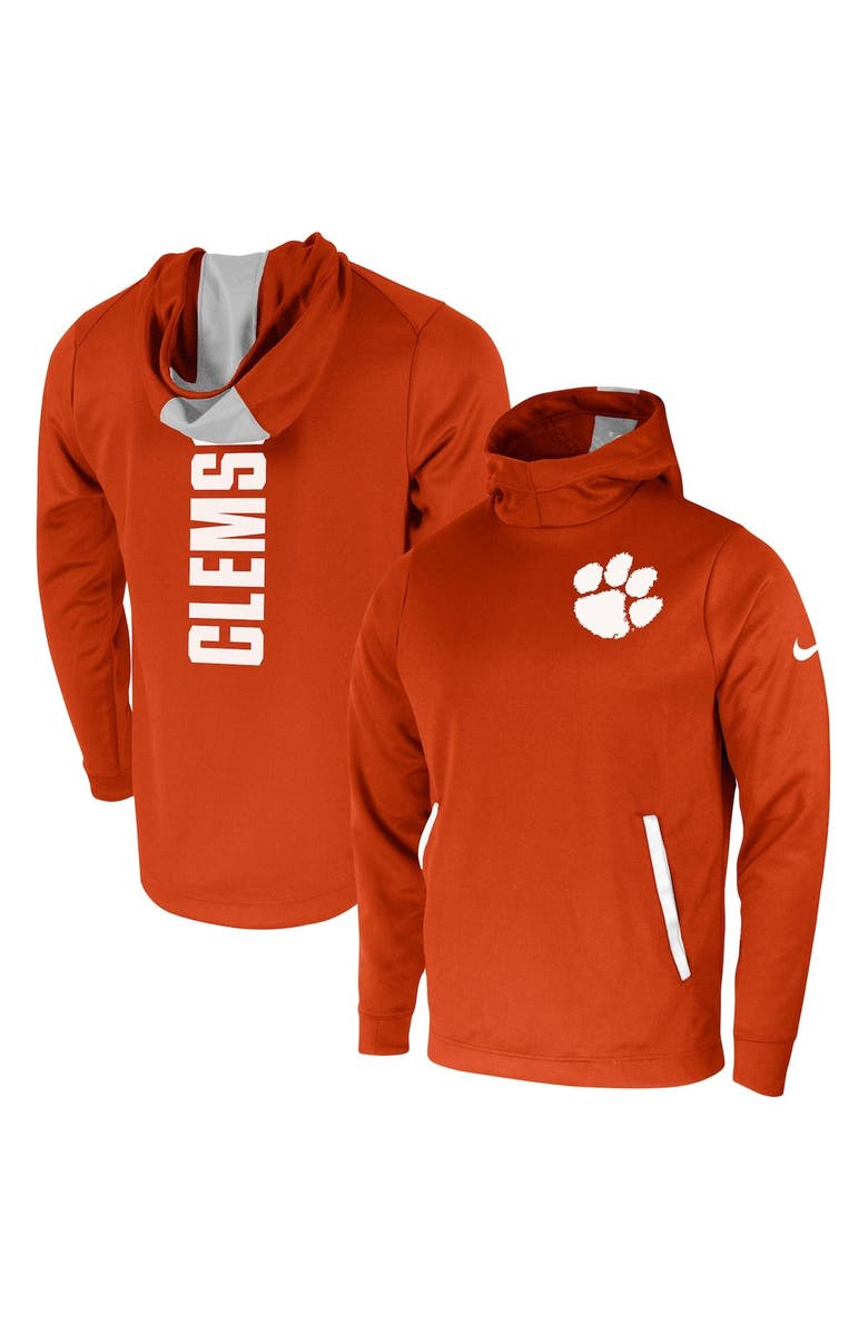 Nike Men's Nike Orange Clemson Tigers 2-Hit Performance Pullover Hoodie, Main, color, Orange