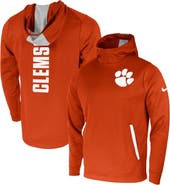 Nike Men's Nike Orange Clemson Tigers 2-Hit Performance Pullover Hoodie