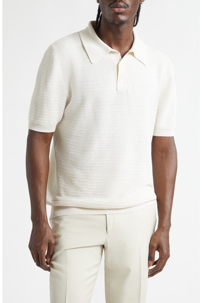 Silk & Linen Polo, Main, color, SAND