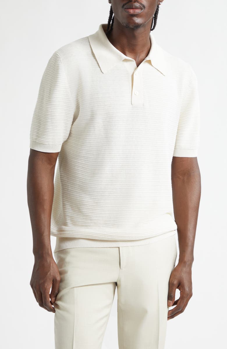 ISAIA Silk & Linen Polo, Main, color, Sand