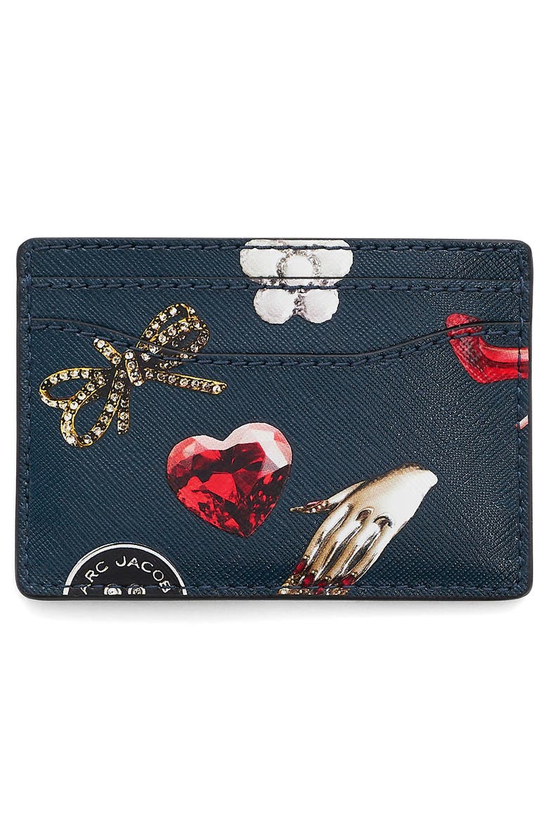 Marc Jacobs The Card Case, Alternate, color, Navy Multi