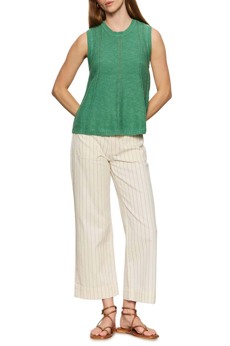 Easy Pointelle Knit Sleeveless Top, Alternate, color, GREEN JUICE