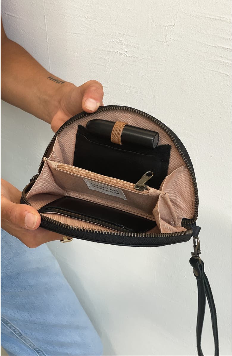 Mandrn Leather Halfmoon Wallet, Alternate, color, Black